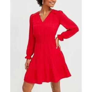 Loft Red Tiered Mini Dress - Women's Size 6